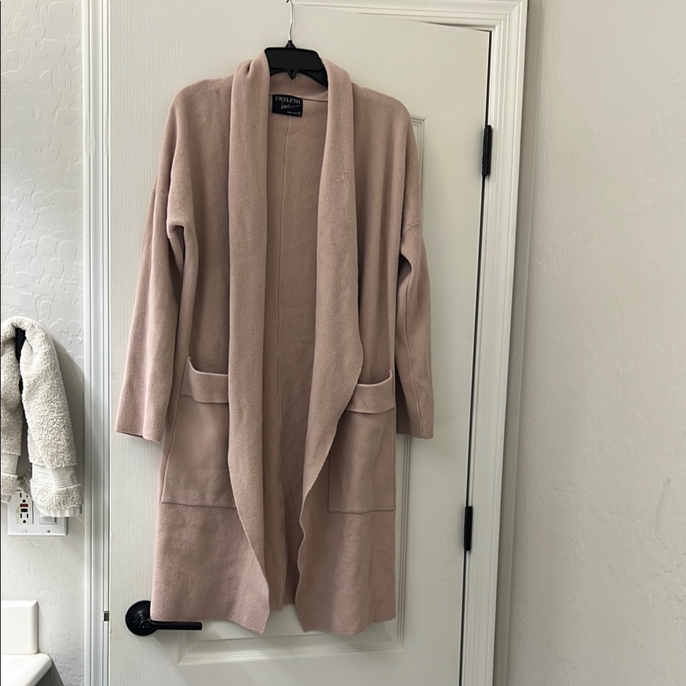 Pink Knit Cardigan Sweater Open Front